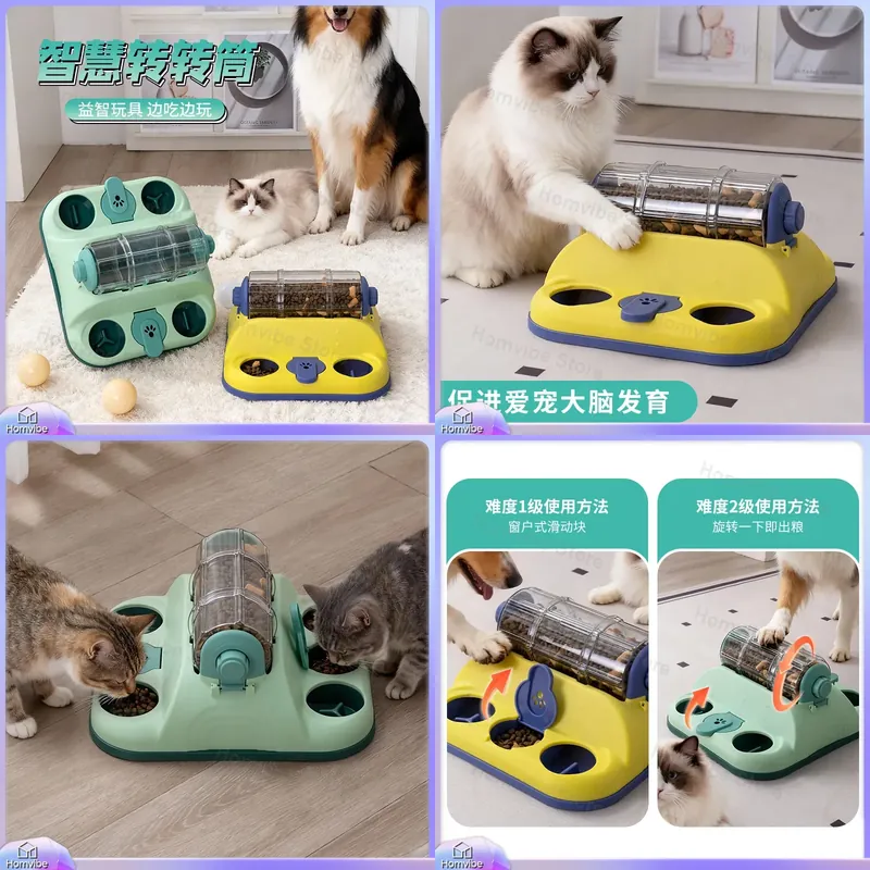 Dog Puzzle Feeder Toy - Pet Puzzle Feeder for Cats and