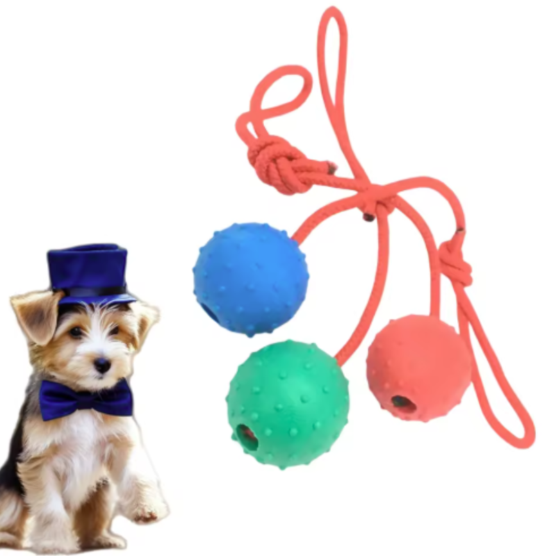 Indestructible Dog Chew Toy - Indestructible Dog Ball with Rope Solid