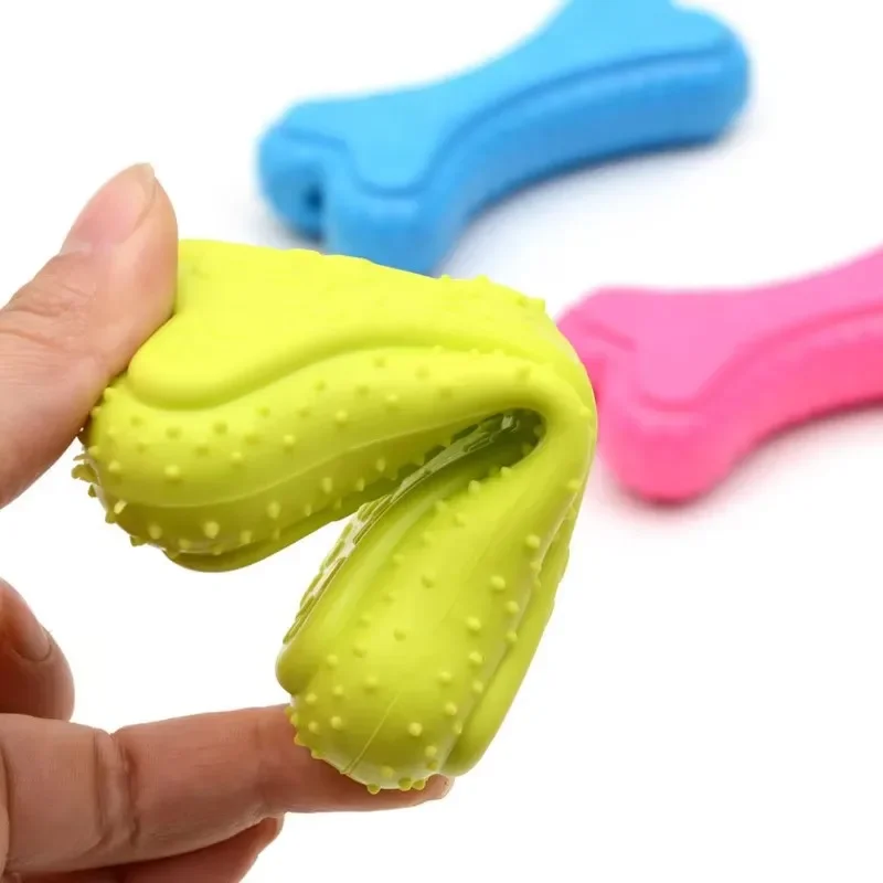 Durable Spiky Rubber Bone Dog  - Teeth Cleaning Dog Chew Bone ulasan dan harga